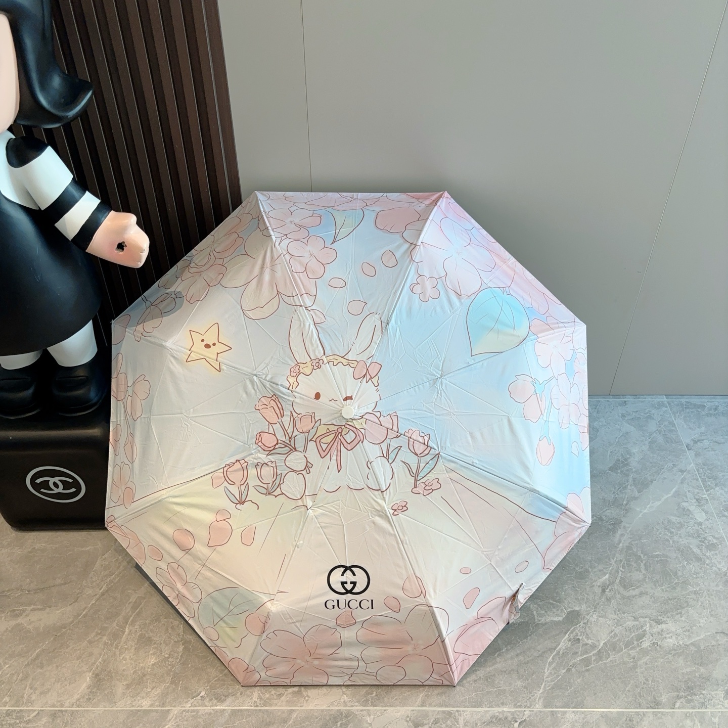  GUCCI（古奇）新款 三折自动折叠晴雨伞 选用台湾进口UV防紫外线伞布 原单代工级品质  🌹