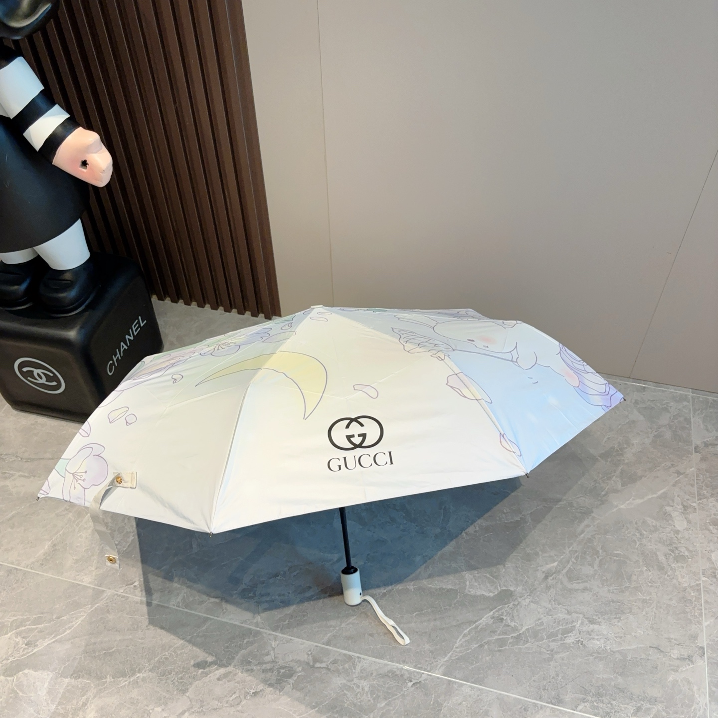  GUCCI（古奇）新款 三折自动折叠晴雨伞 选用台湾进口UV防紫外线伞布 原单代工级品质  🌹