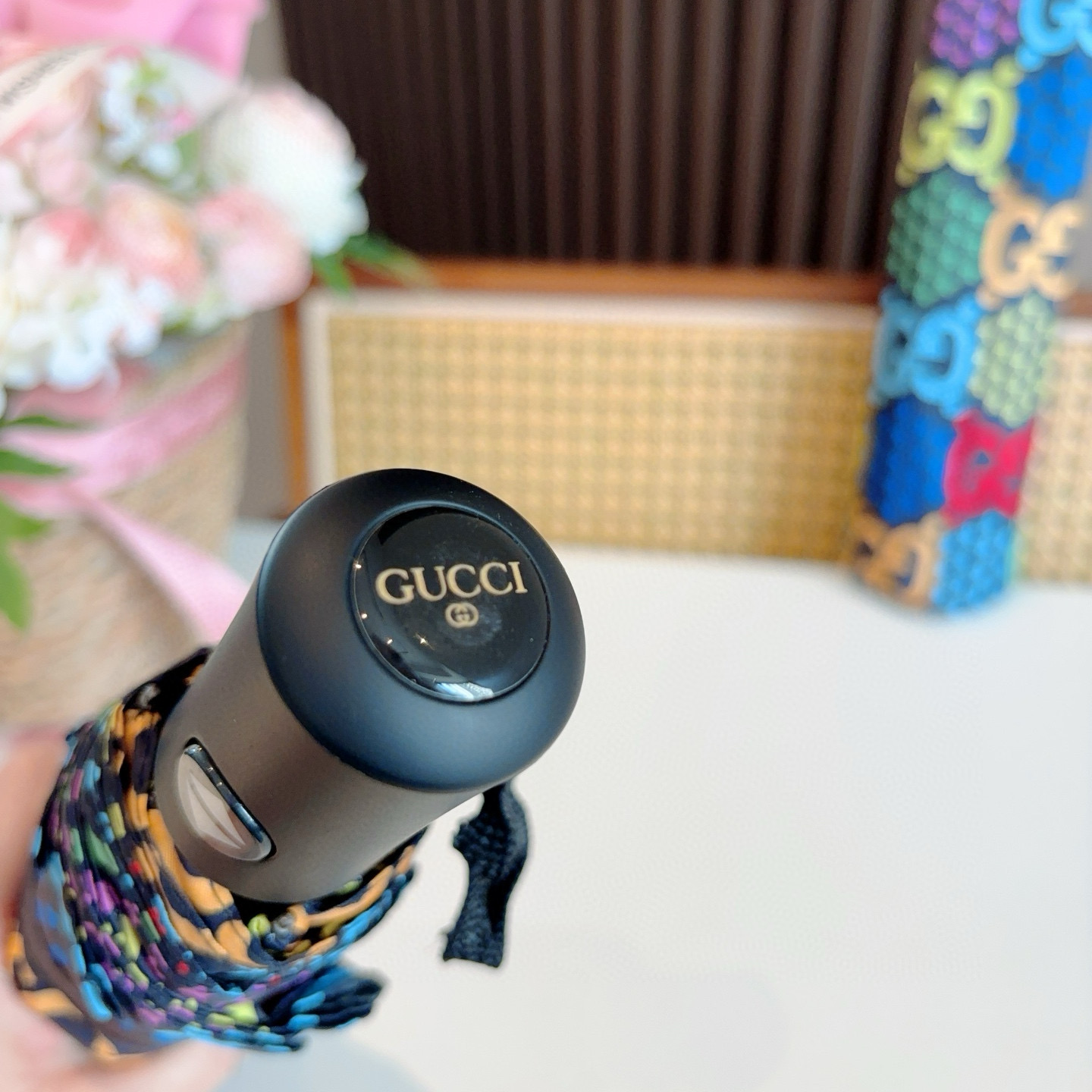 GUCCI（古奇）新款  三折自动折叠晴雨伞 选用台湾进口UV防紫外线伞布 原单代工级品质  🌹