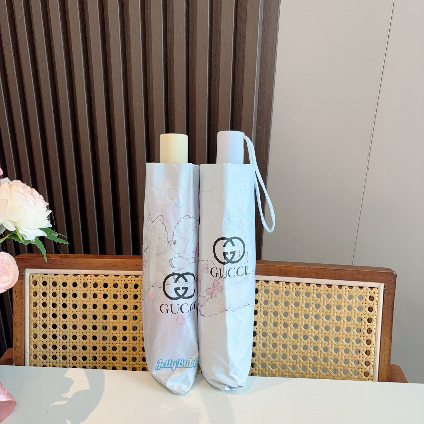  GUCCI（古奇）新款 三折自动折叠晴雨伞 选用台湾进口UV防紫外线伞布 原单代工级品质  🌹
