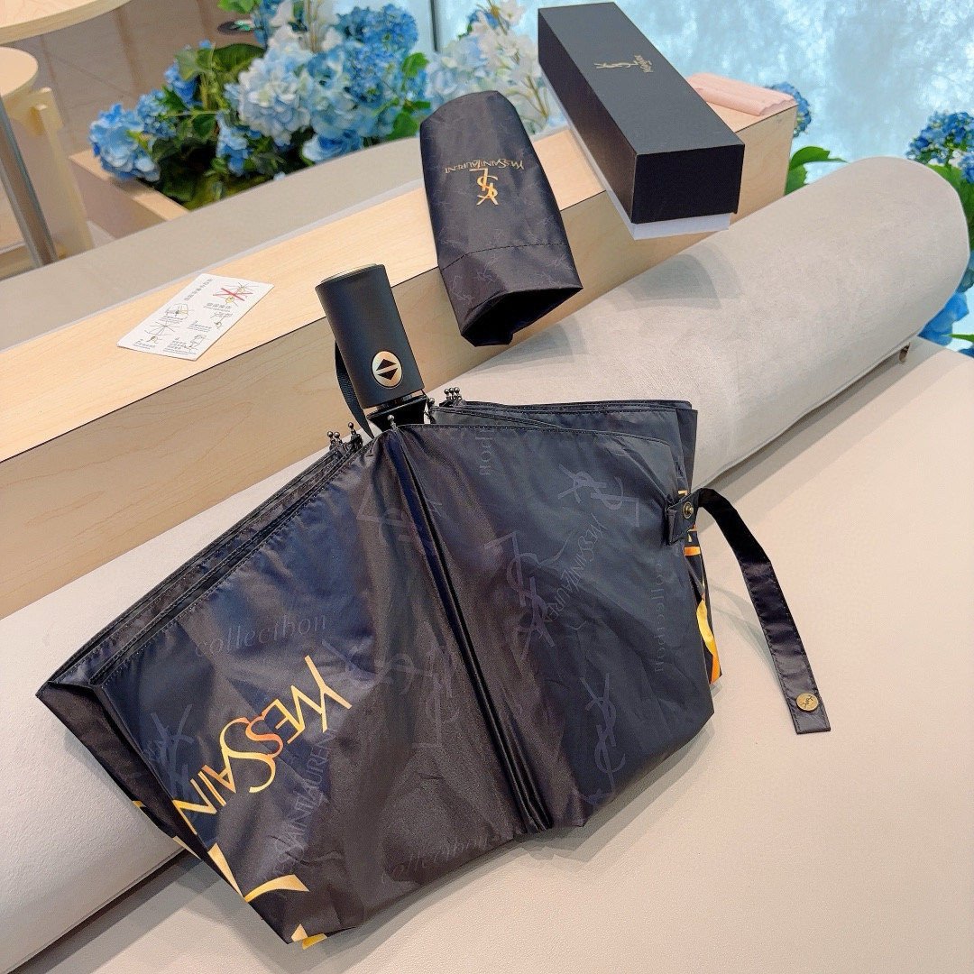  YSL 圣罗兰（Yves Saint Laurent）渐变 三折全自动折叠晴雨伞 超有女人味的新款 采