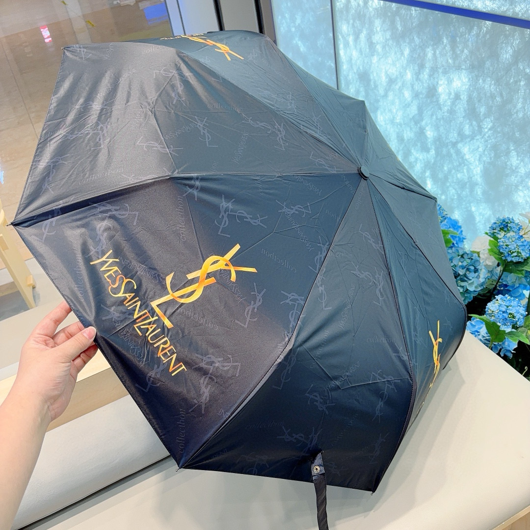  YSL 圣罗兰（Yves Saint Laurent）渐变 三折全自动折叠晴雨伞 超有女人味的新款 采