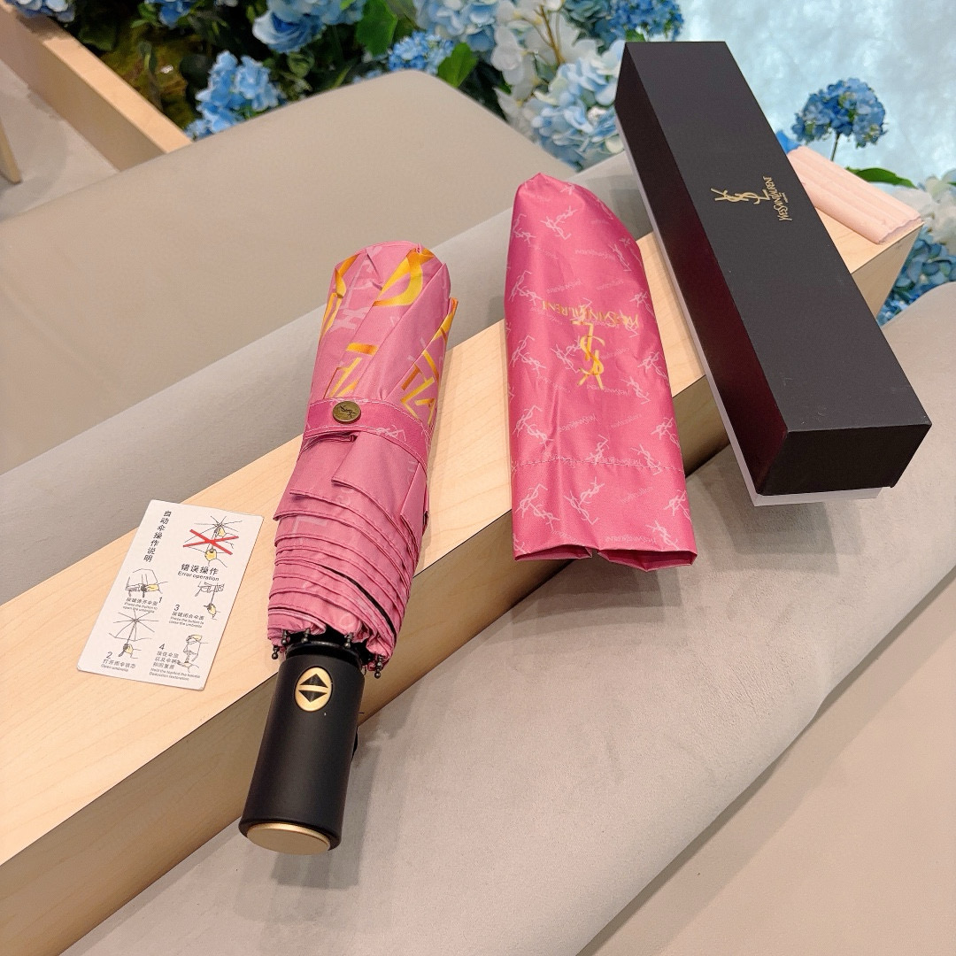  YSL 圣罗兰（Yves Saint Laurent）渐变 三折全自动折叠晴雨伞 超有女人味的新款 采
