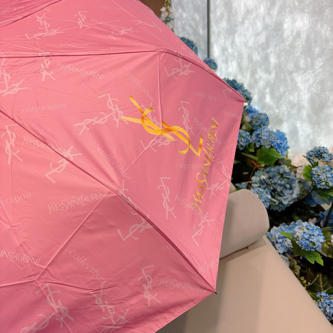  YSL 圣罗兰（Yves Saint Laurent）渐变 三折全自动折叠晴雨伞 超有女人味的新款 采