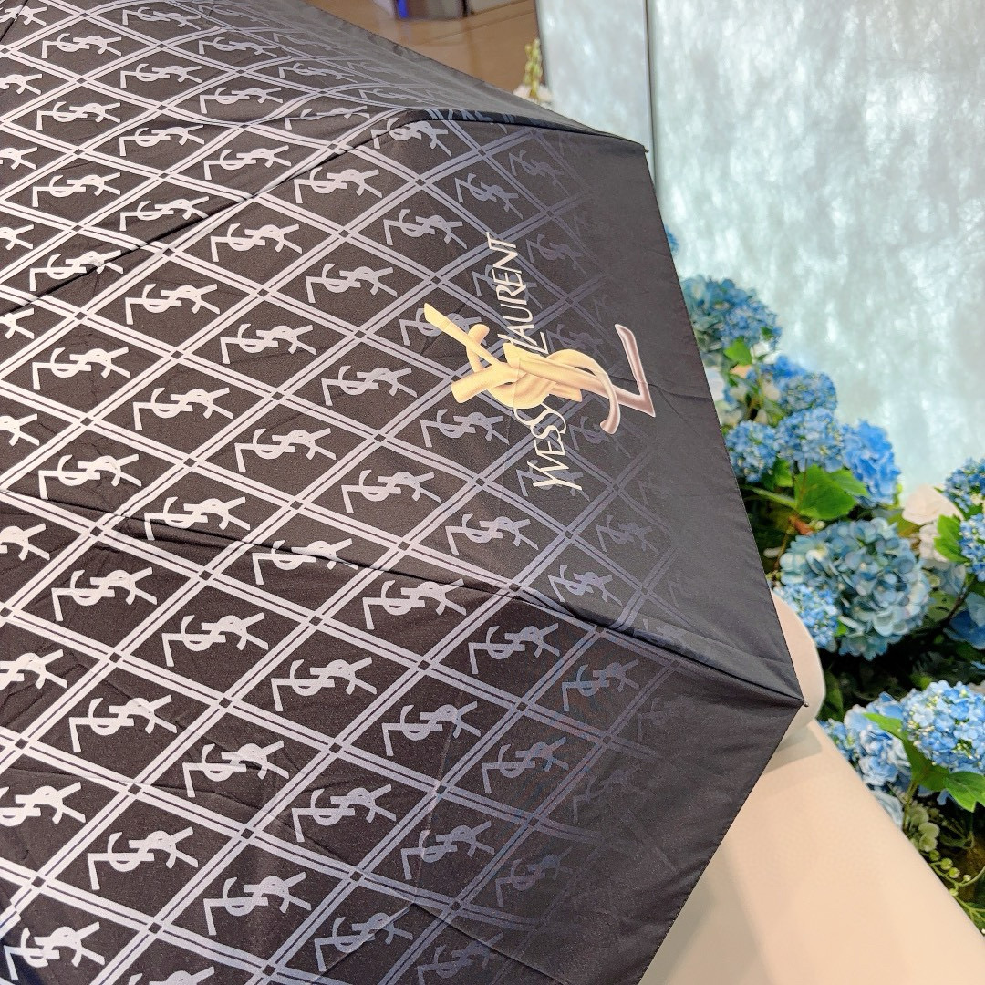  YSL 圣罗兰（Yves Saint Laurent）渐变 三折全自动折叠晴雨伞 超有女人味的新款 采