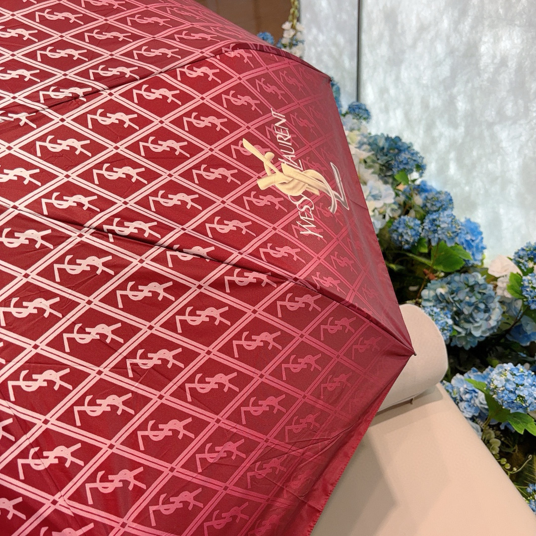  YSL 圣罗兰（Yves Saint Laurent）渐变 三折全自动折叠晴雨伞 超有女人味的新款 采