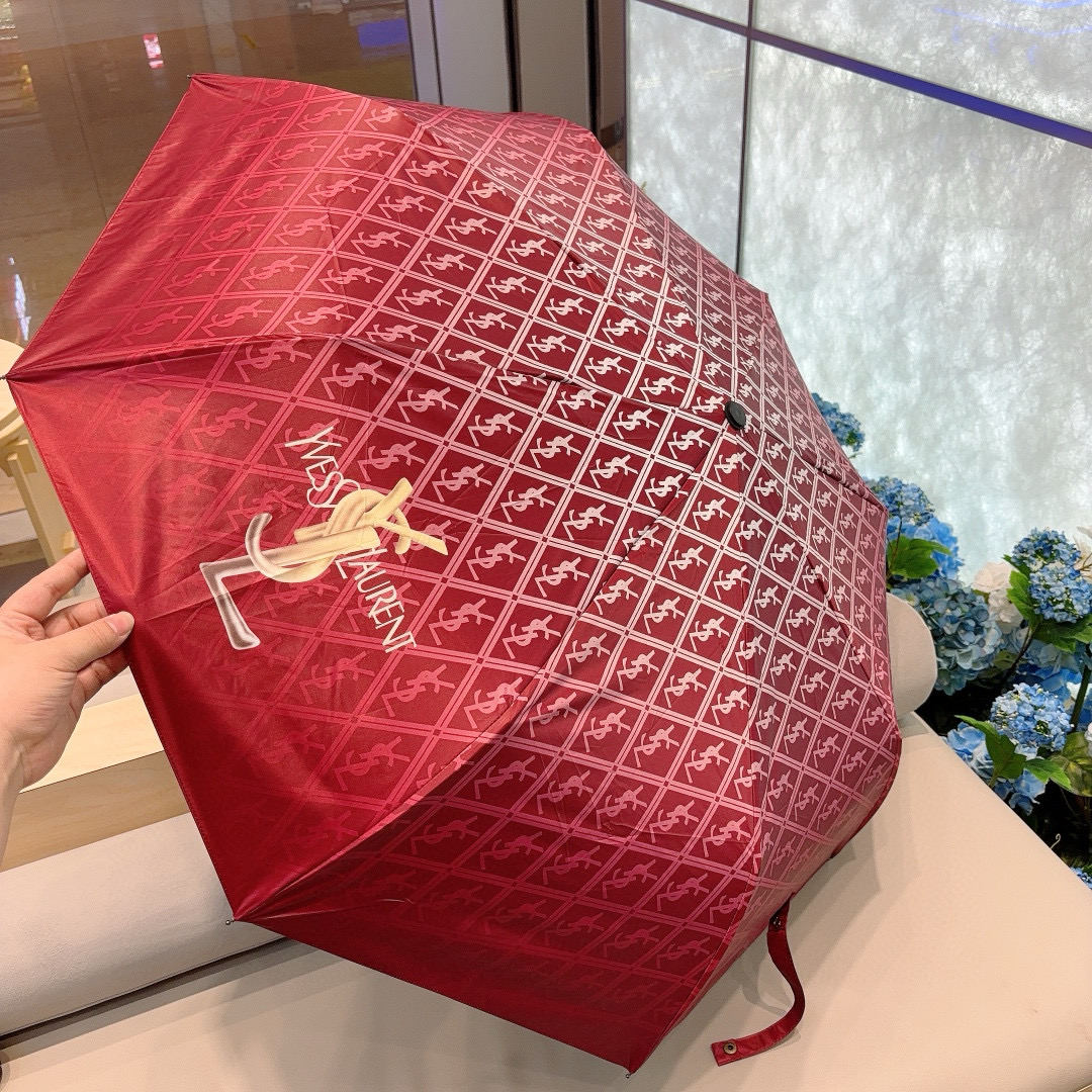  YSL 圣罗兰（Yves Saint Laurent）渐变 三折全自动折叠晴雨伞 超有女人味的新款 采