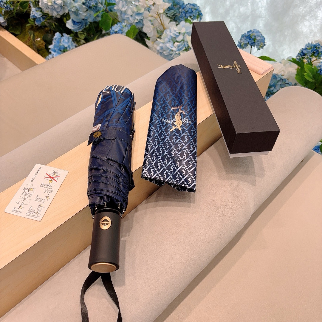  YSL 圣罗兰（Yves Saint Laurent）渐变 三折全自动折叠晴雨伞 超有女人味的新款 采