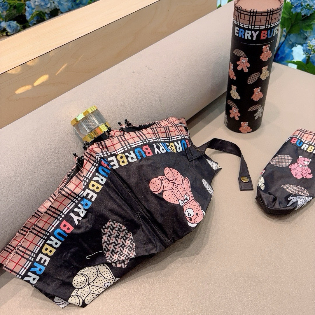  BURBERRY（巴宝莉）五折手动折叠晴雨伞 选用台湾进口UV防紫外线伞布 原单代工级品质  