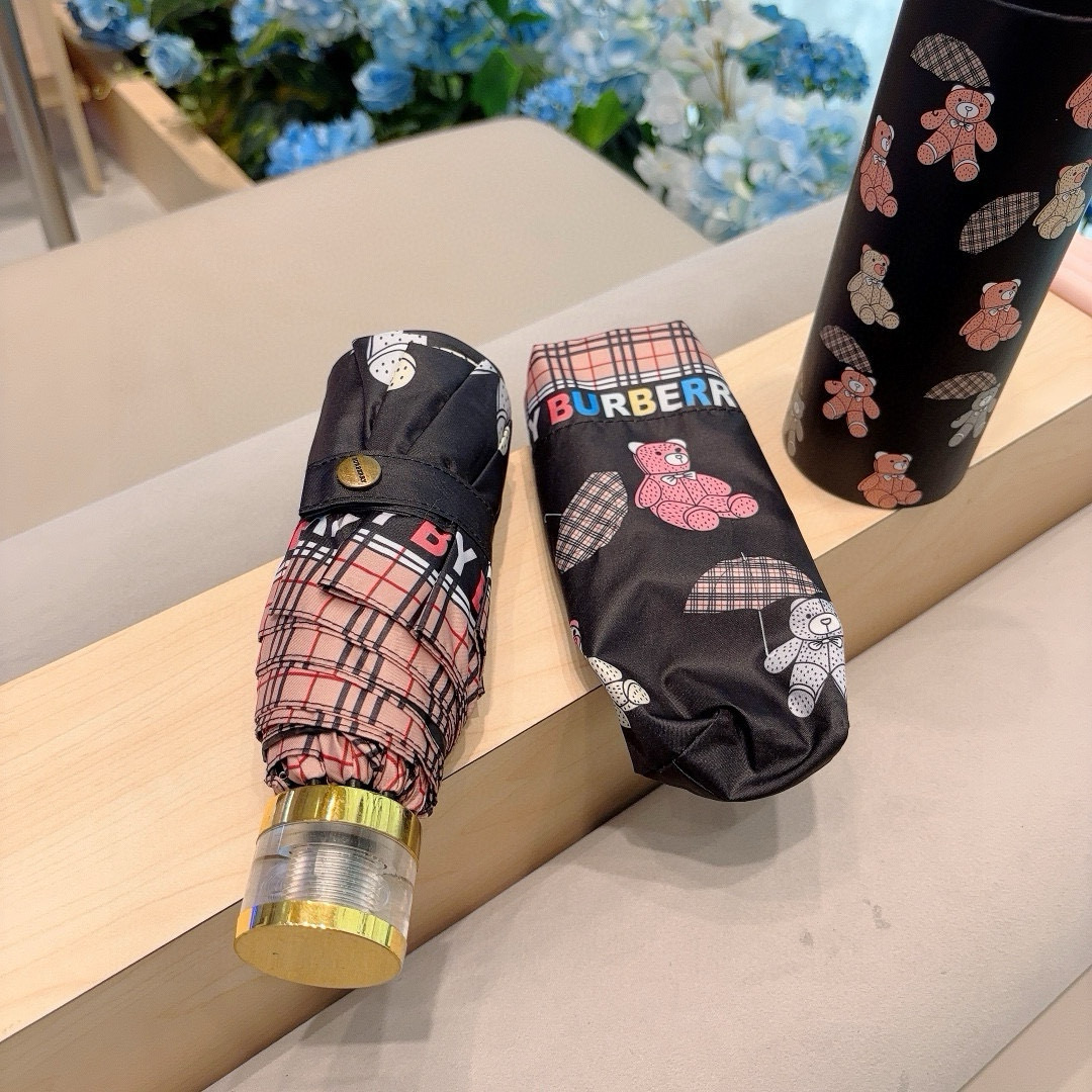  BURBERRY（巴宝莉）五折手动折叠晴雨伞 选用台湾进口UV防紫外线伞布 原单代工级品质  