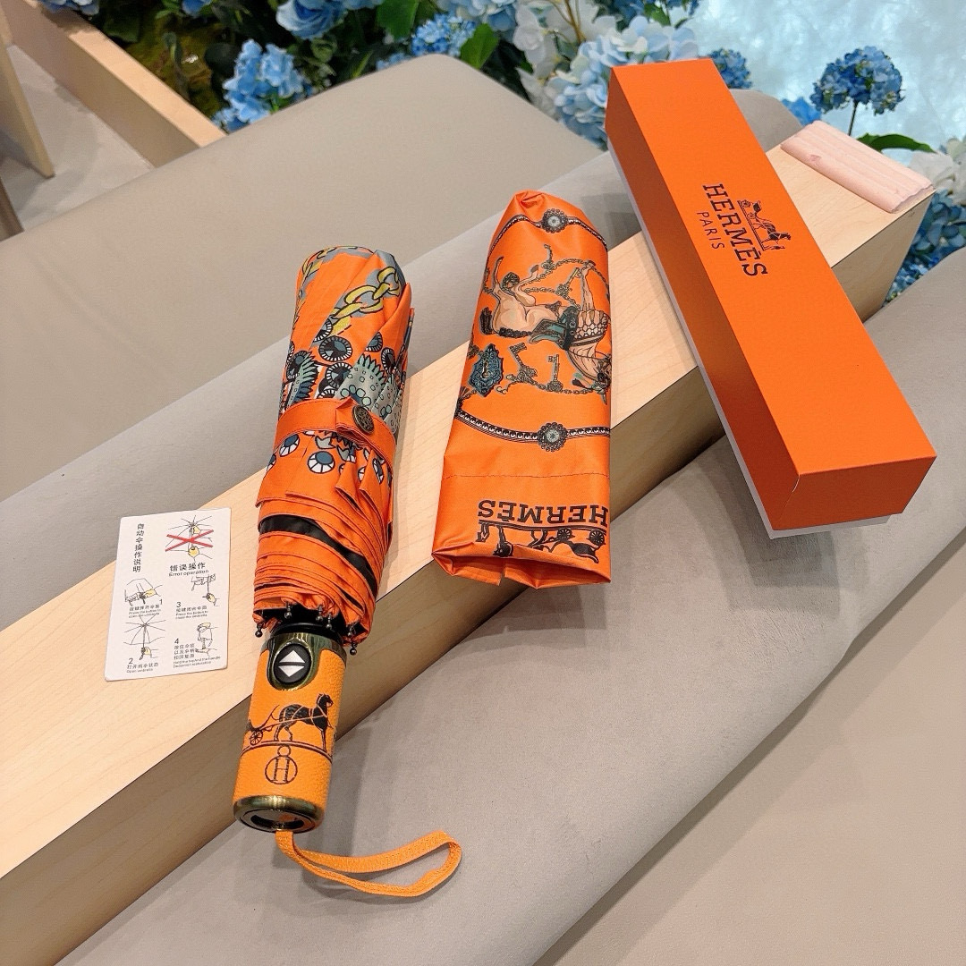     爱马仕（Hermès）  链条马 极品H家三折自动伞重磅呈现 以其精湛的工艺技术和源源不断的想像