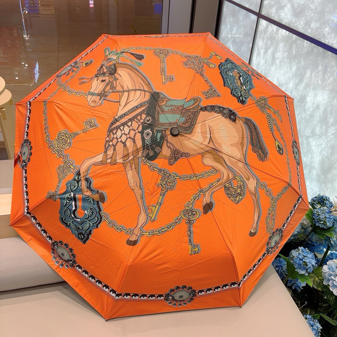     爱马仕（Hermès）  链条马 极品H家三折自动伞重磅呈现 以其精湛的工艺技术和源源不断的想像