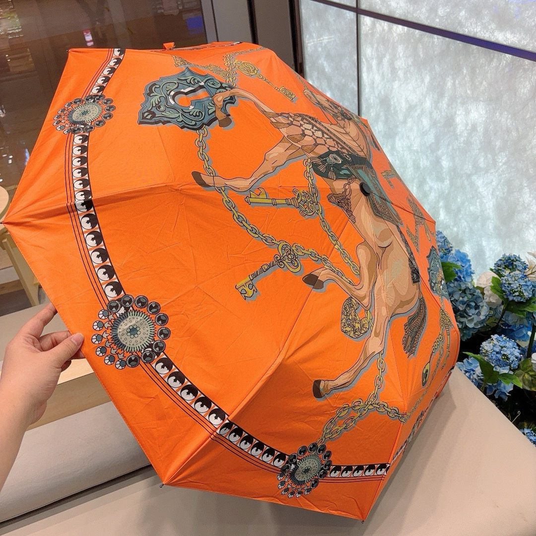     爱马仕（Hermès）  链条马 极品H家三折自动伞重磅呈现 以其精湛的工艺技术和源源不断的想像