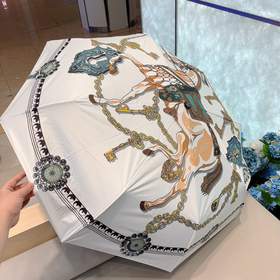     爱马仕（Hermès）  链条马 极品H家三折自动伞重磅呈现 以其精湛的工艺技术和源源不断的想像