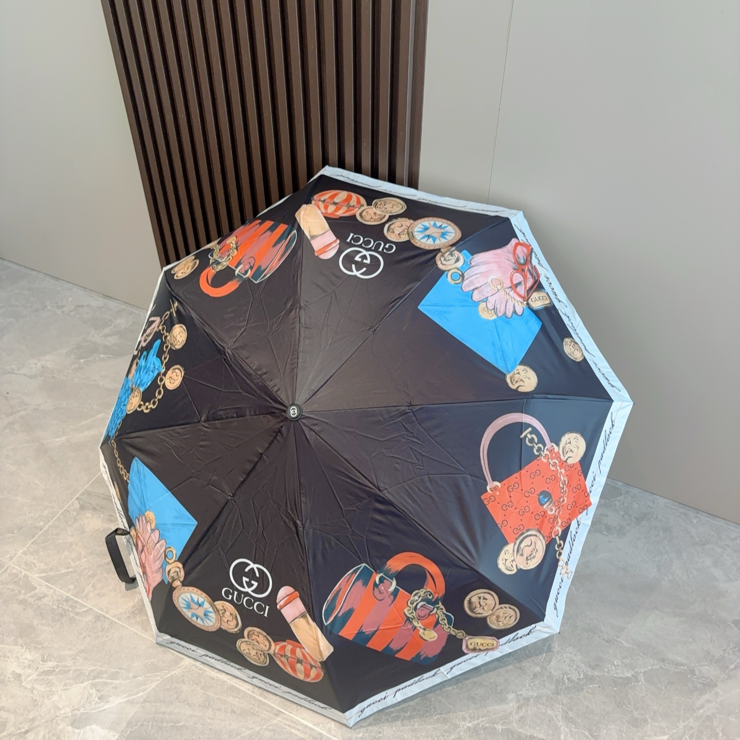 GUCCI（古奇）新款  三折自动折叠晴雨伞 选用台湾进口UV防紫外线伞布 原单代工级品质  🌹