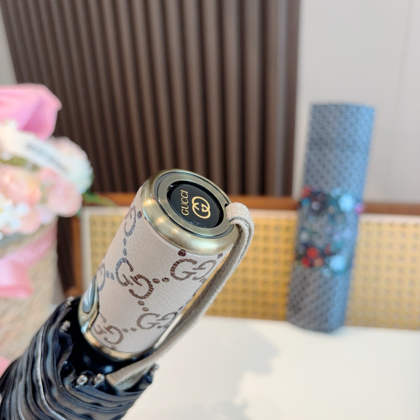 GUCCI（古奇）新款  三折自动折叠晴雨伞 选用台湾进口UV防紫外线伞布 原单代工级品质  🌹