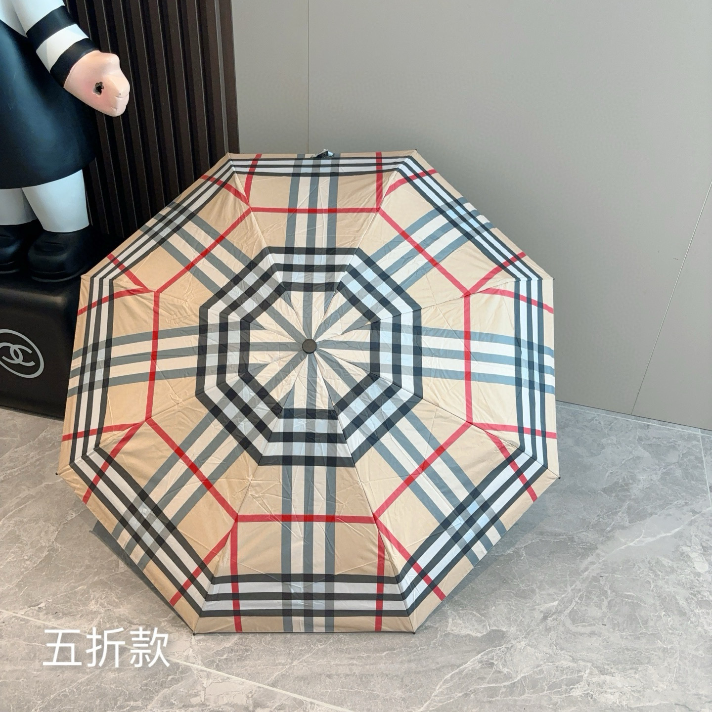  BURBERRY（巴宝莉）经典格纹 五折手动折叠晴雨伞 选用台湾进口UV防紫外线伞布 原单代工级品质 