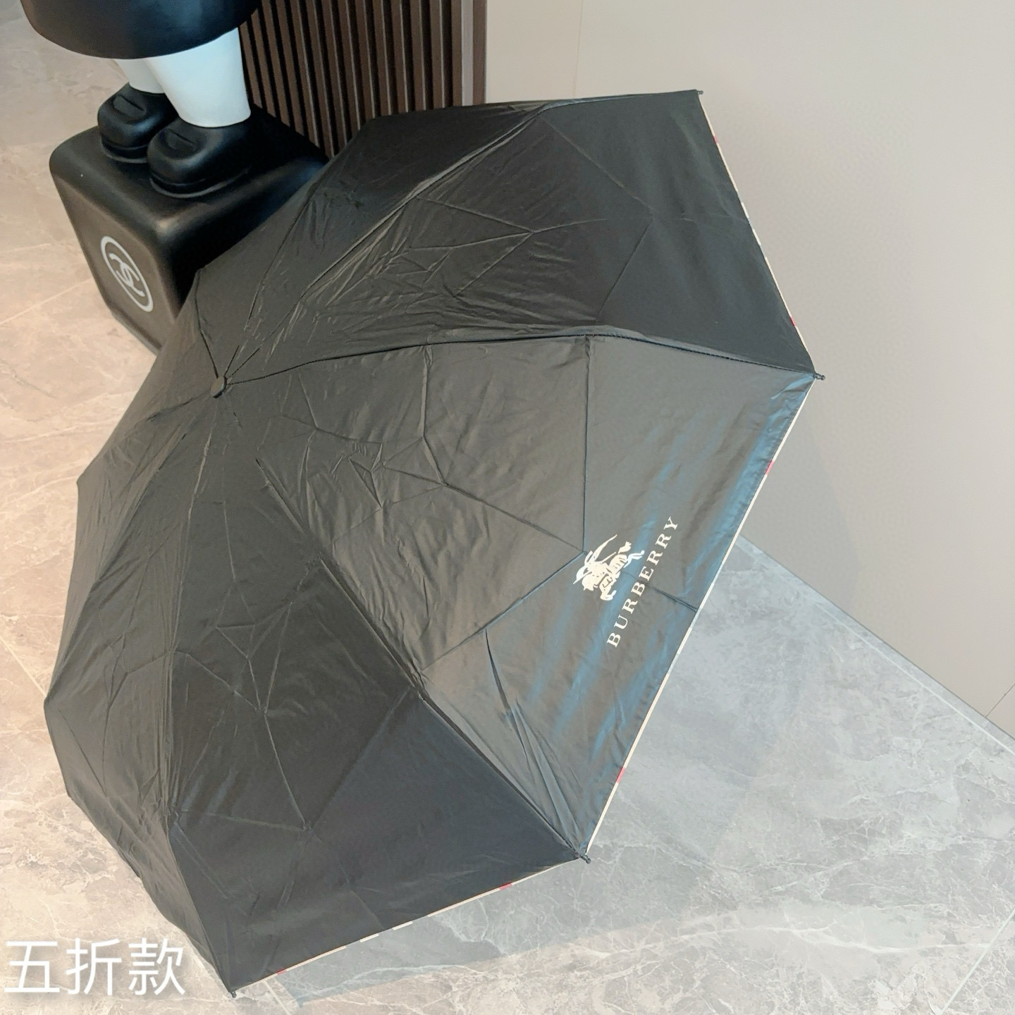  BURBERRY（巴宝莉）经典格纹 五折手动折叠晴雨伞 选用台湾进口UV防紫外线伞布 原单代工级品质 