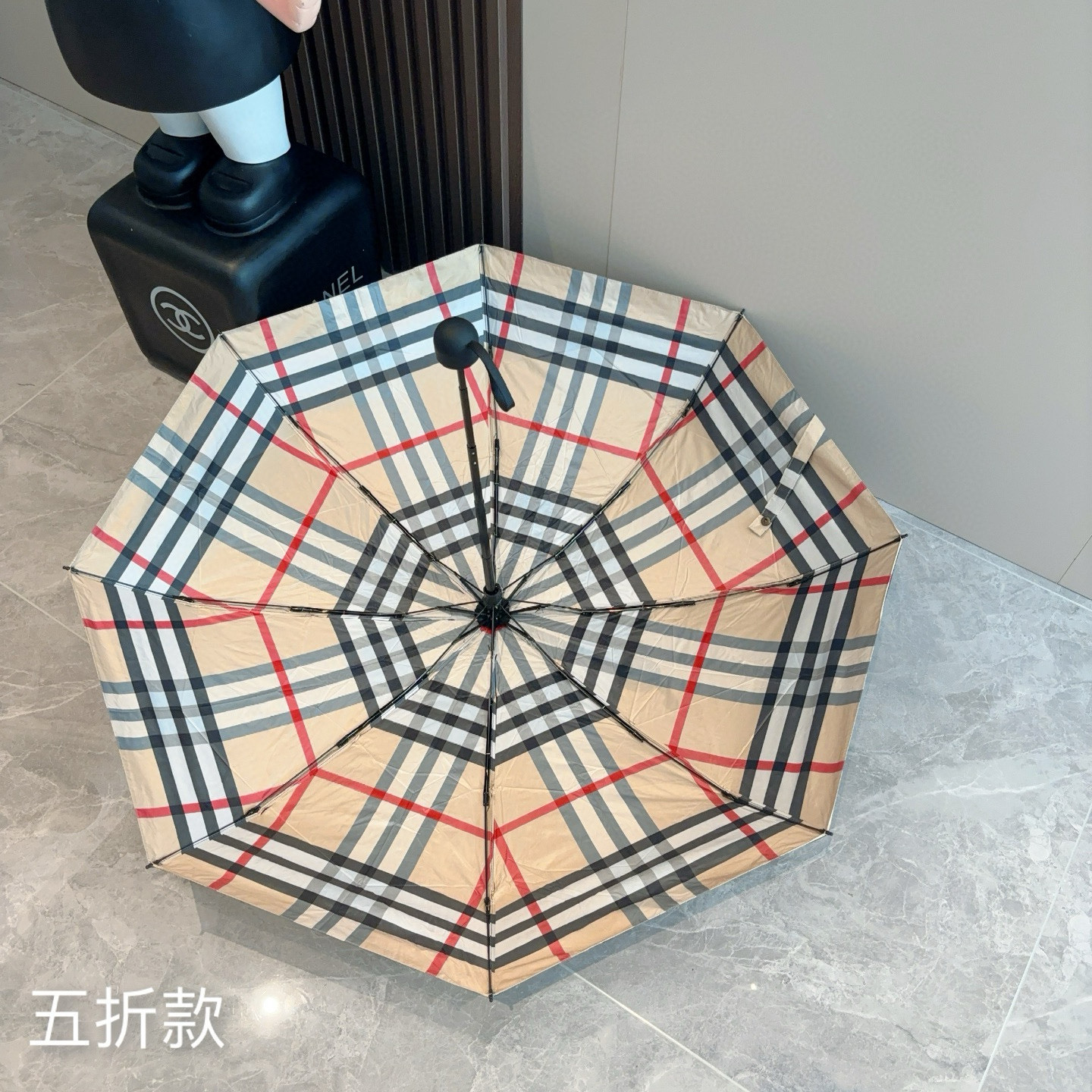  BURBERRY（巴宝莉）经典格纹 五折手动折叠晴雨伞 选用台湾进口UV防紫外线伞布 原单代工级品质 