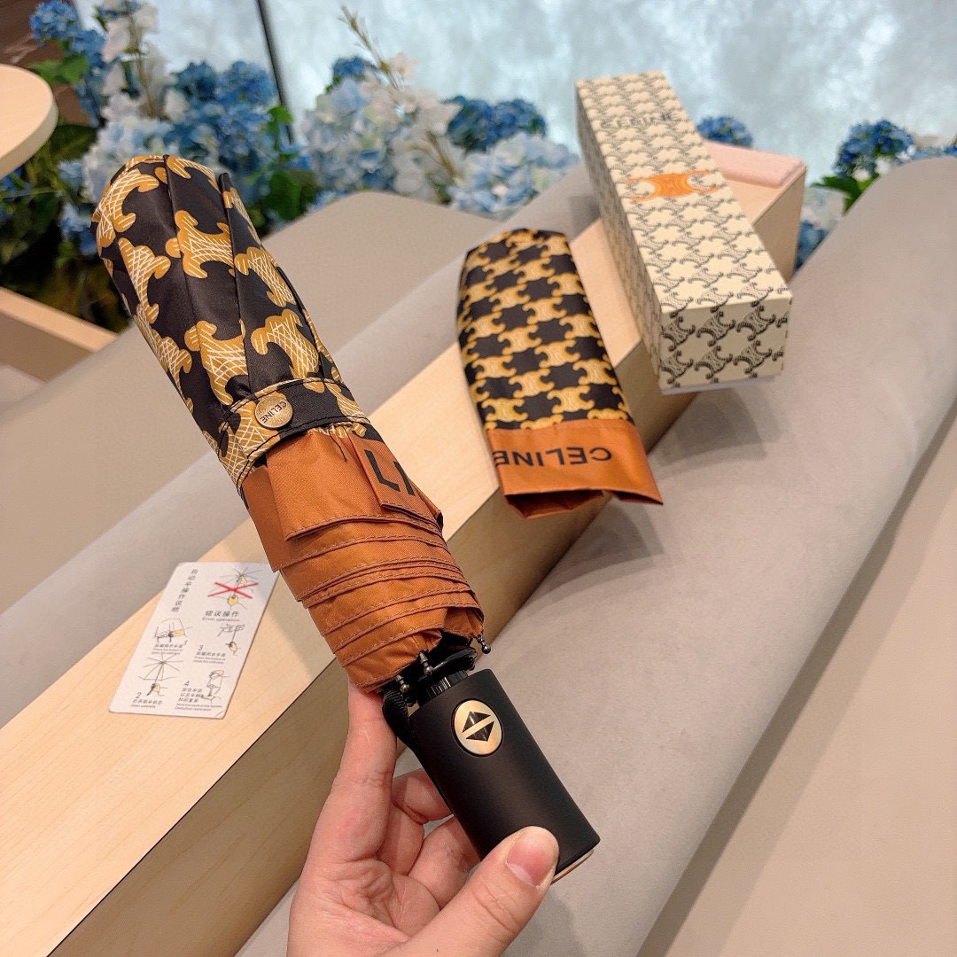  Céline 赛琳 凯旋门新款 三折自动折叠晴雨伞 选用台湾进口UV防紫外线伞布 原单代工级品质 2色