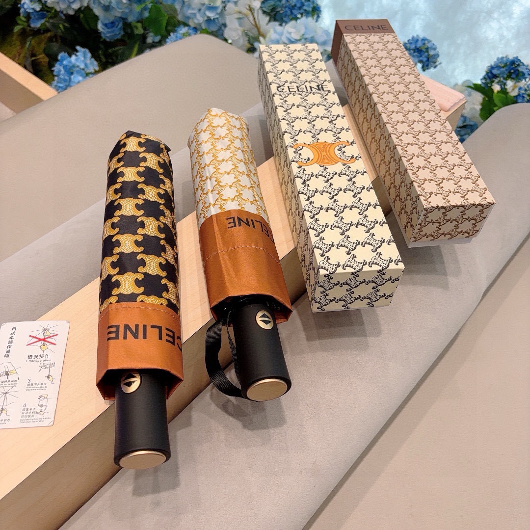 Céline 赛琳 凯旋门新款 三折自动折叠晴雨伞 选用台湾进口UV防紫外线伞布 原单代工级品质 2色