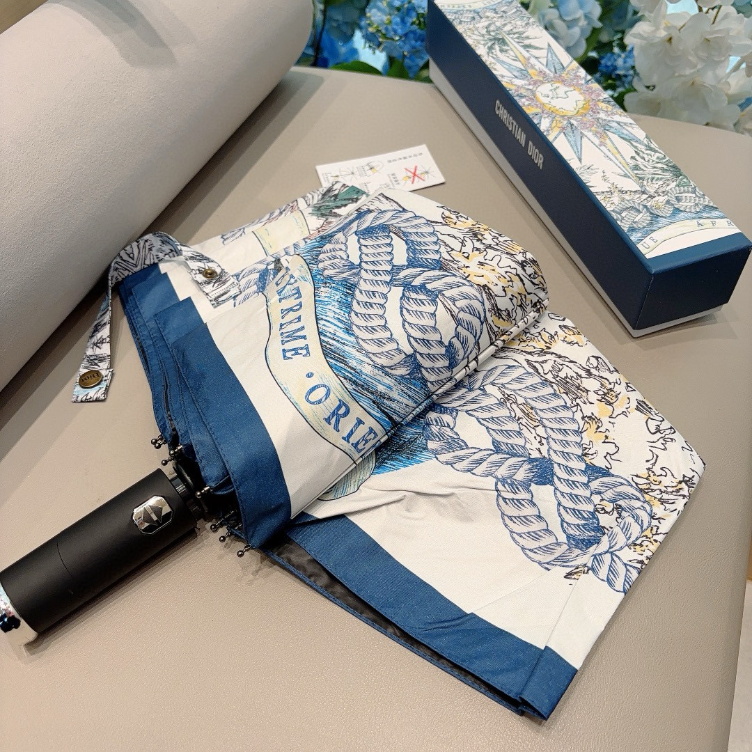  DIOR（迪奥）新款 带灯光 三折自动折叠晴雨伞  时尚原单代工品质 细节精致 看得见的品质 打破一成