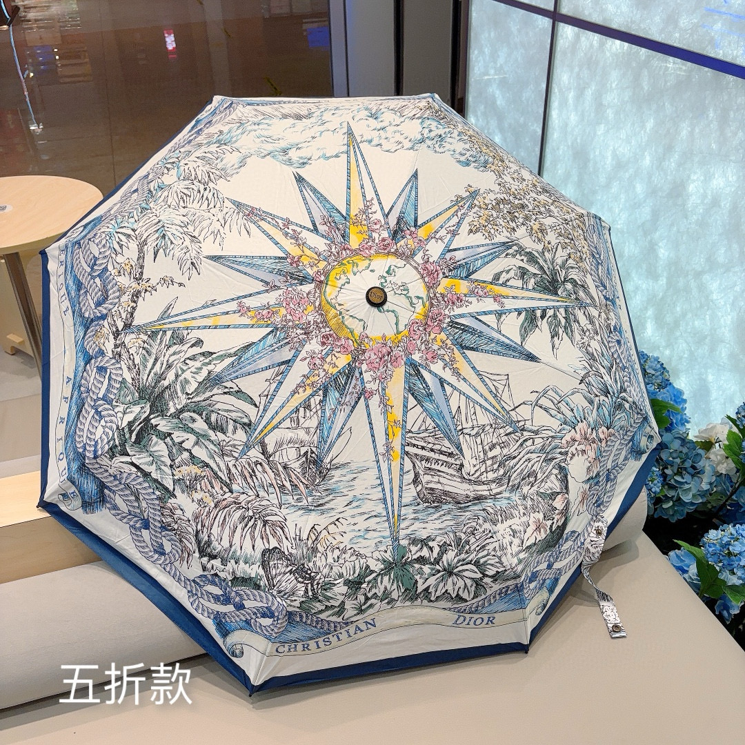  DIOR（迪奥）新款 五折伞 热卖款 时尚指数爆表 不论晴天雨天使用都相得益彰 拥有它感受风从身体经过