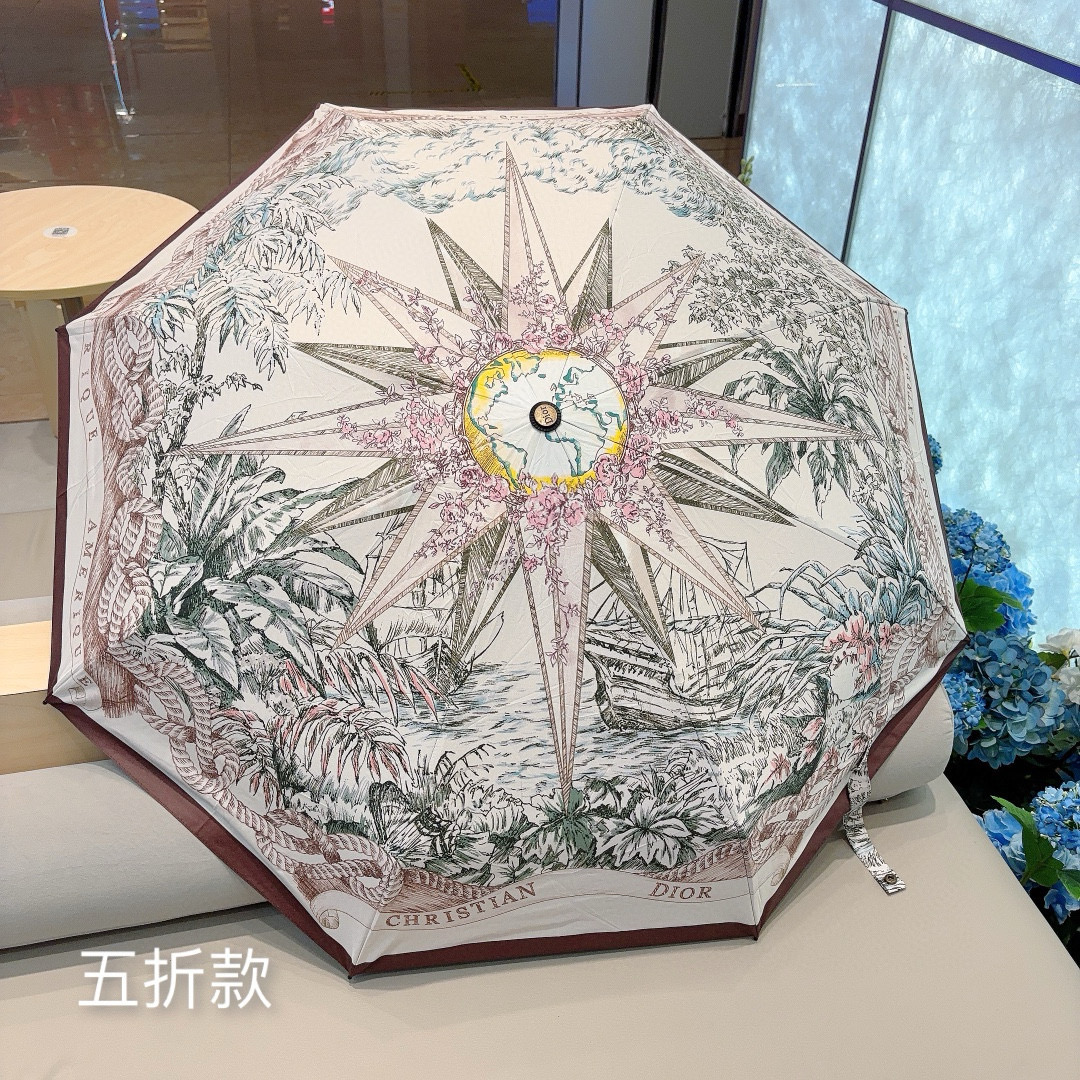  DIOR（迪奥）新款 五折伞 热卖款 时尚指数爆表 不论晴天雨天使用都相得益彰 拥有它感受风从身体经过