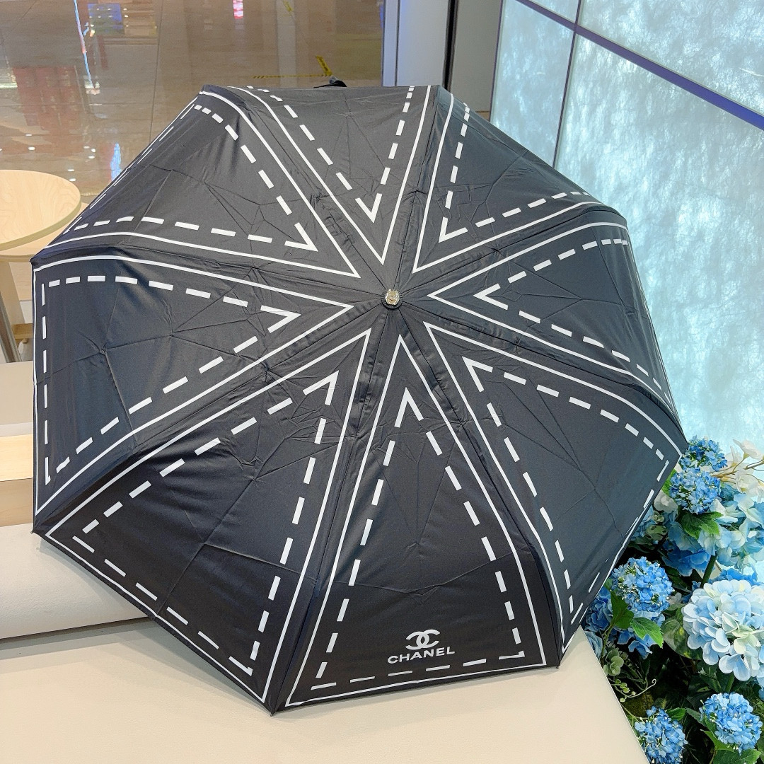  CHANEL（香奈儿）三折自动折叠晴雨伞 选用台湾进口UV防紫外线伞布 原单代工级品质 