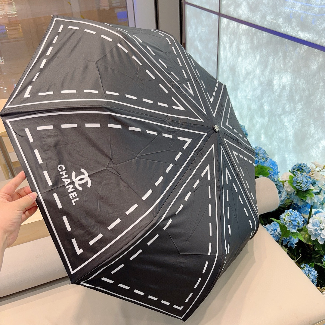  CHANEL（香奈儿）三折自动折叠晴雨伞 选用台湾进口UV防紫外线伞布 原单代工级品质 