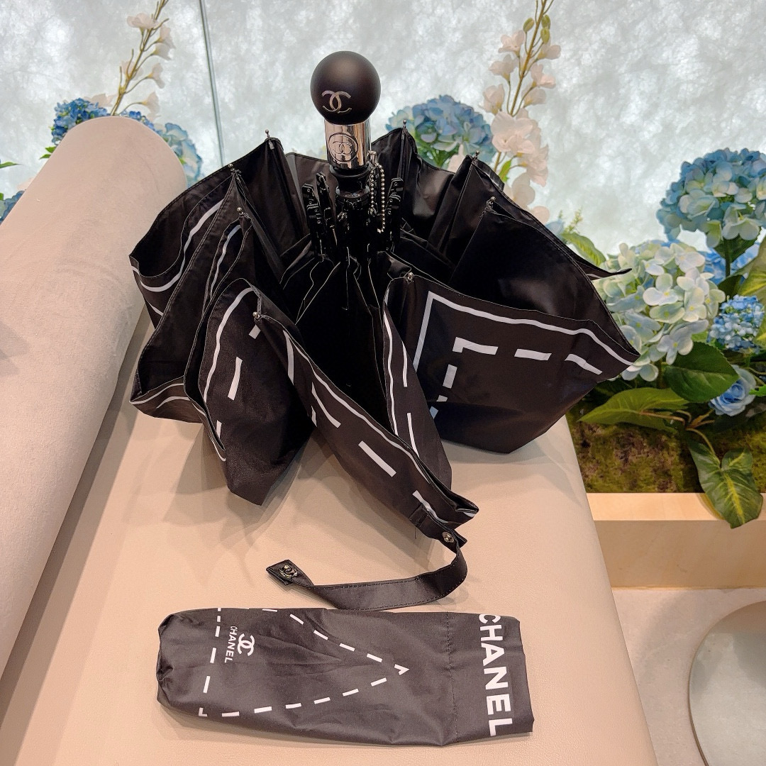  CHANEL（香奈儿）三折自动折叠晴雨伞 选用台湾进口UV防紫外线伞布 原单代工级品质 