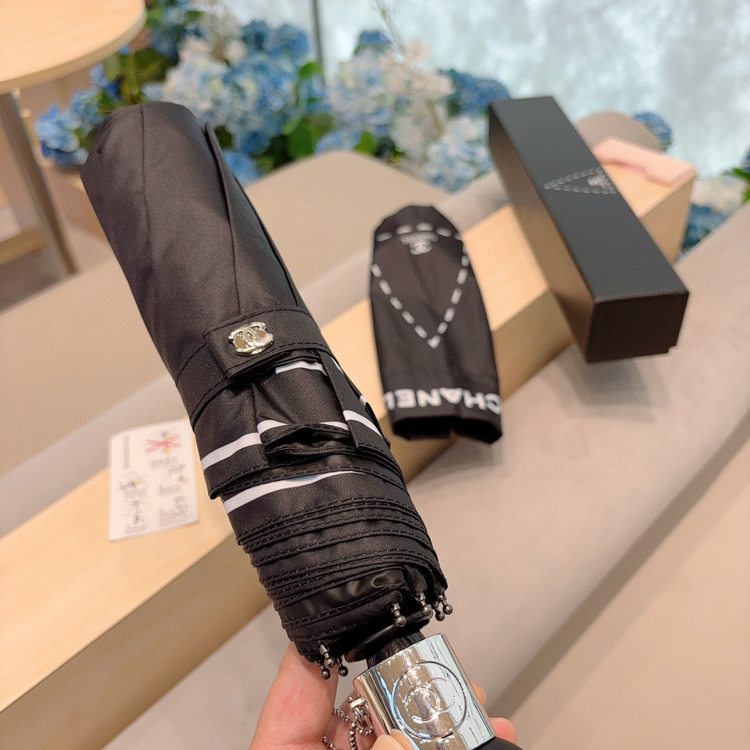  CHANEL（香奈儿）三折自动折叠晴雨伞 选用台湾进口UV防紫外线伞布 原单代工级品质 
