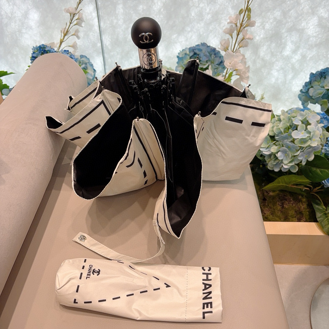  CHANEL（香奈儿）三折自动折叠晴雨伞 选用台湾进口UV防紫外线伞布 原单代工级品质 