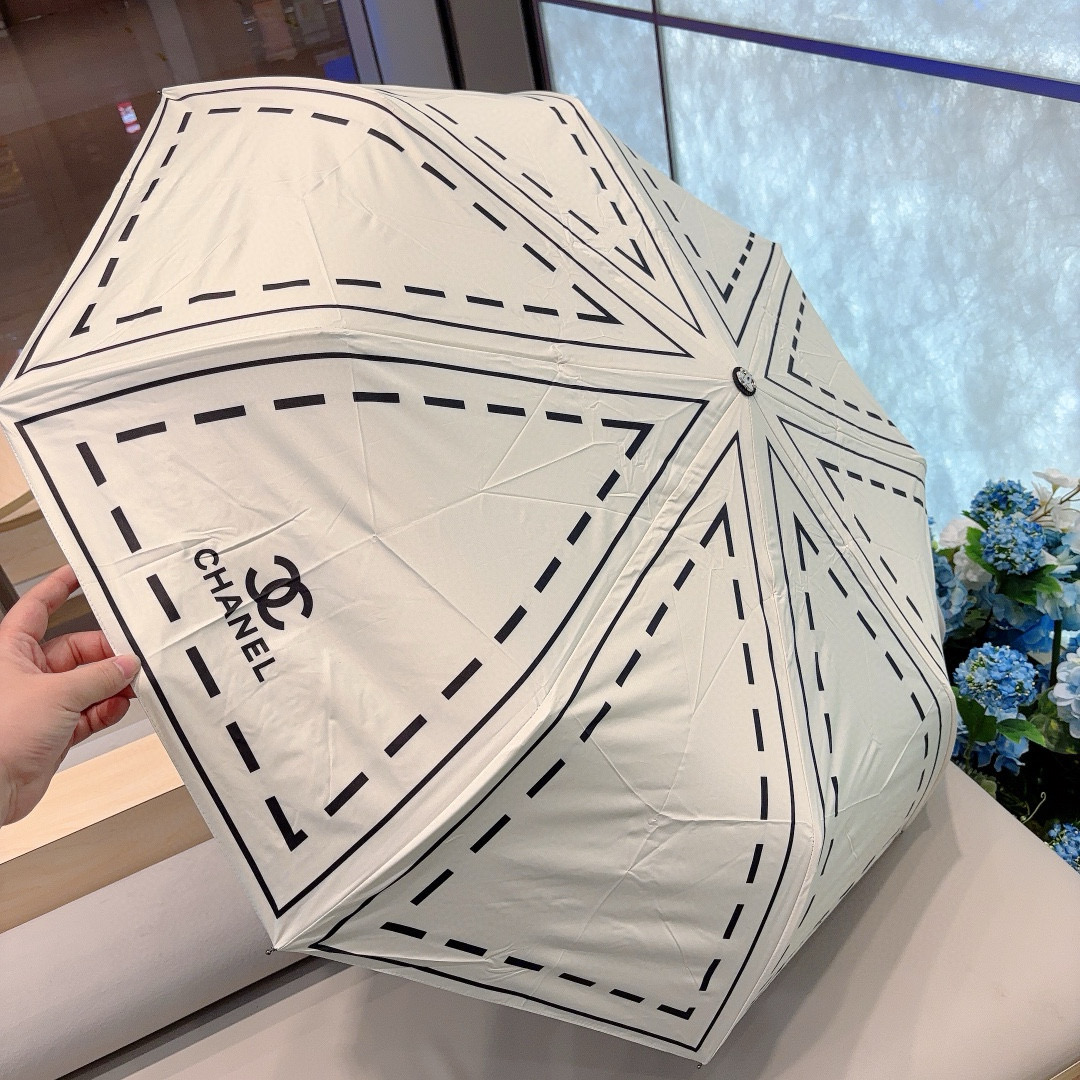  CHANEL（香奈儿）三折自动折叠晴雨伞 选用台湾进口UV防紫外线伞布 原单代工级品质 