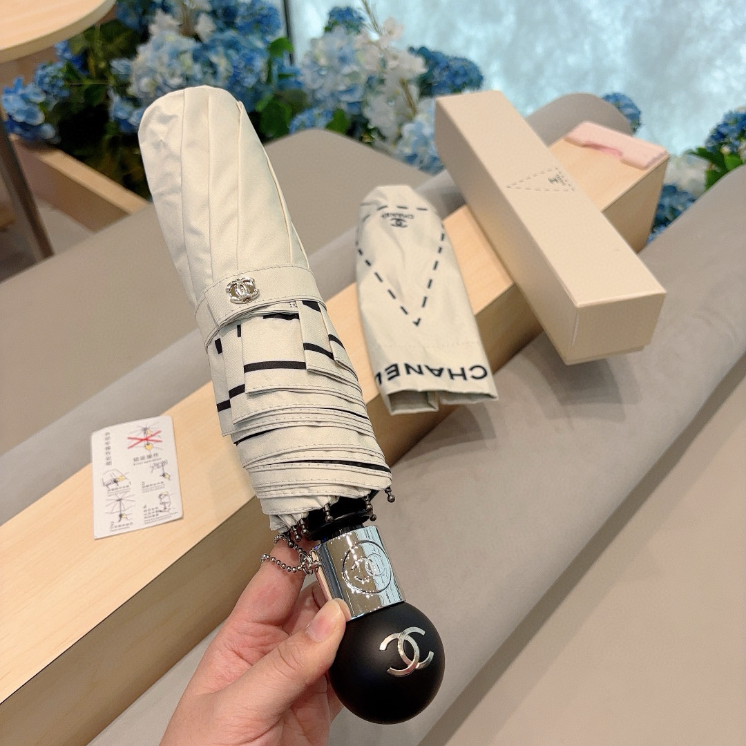  CHANEL（香奈儿）三折自动折叠晴雨伞 选用台湾进口UV防紫外线伞布 原单代工级品质 