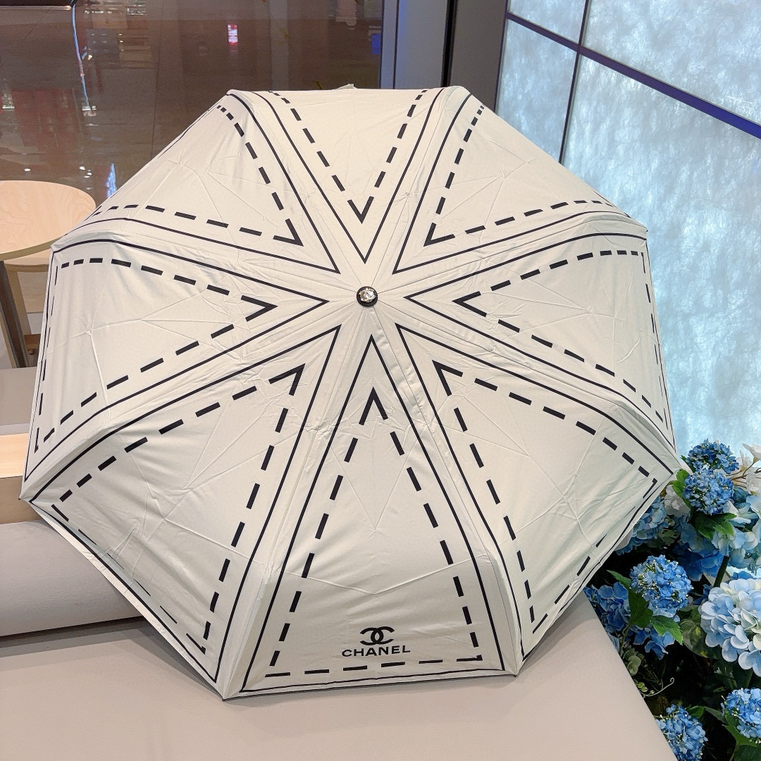  CHANEL（香奈儿）三折自动折叠晴雨伞 选用台湾进口UV防紫外线伞布 原单代工级品质 