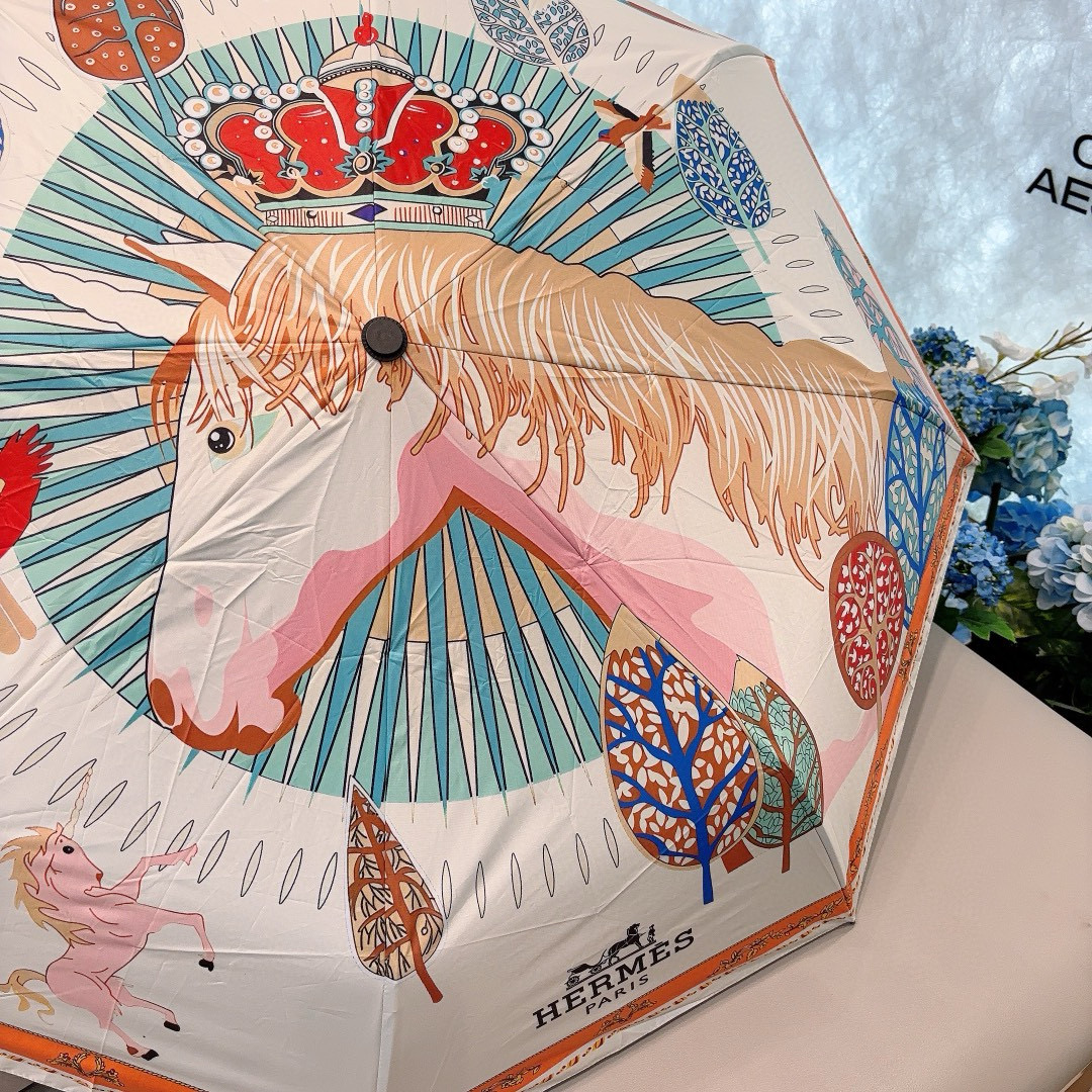     爱马仕（Hermès）   独角马 极品H家三折自动伞重磅呈现 以其精湛的工艺技术和源源不断的想