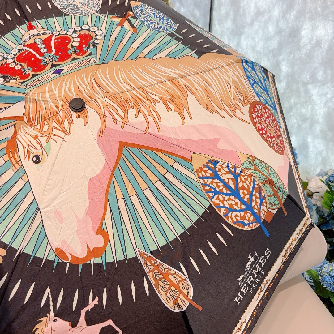     爱马仕（Hermès）   独角马 极品H家三折自动伞重磅呈现 以其精湛的工艺技术和源源不断的想