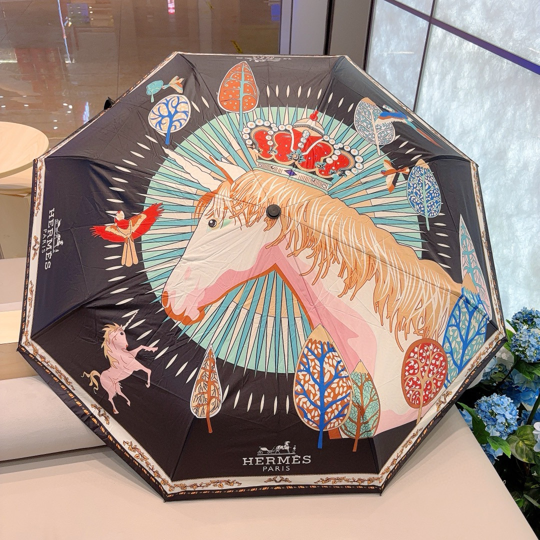     爱马仕（Hermès）   独角马 极品H家三折自动伞重磅呈现 以其精湛的工艺技术和源源不断的想