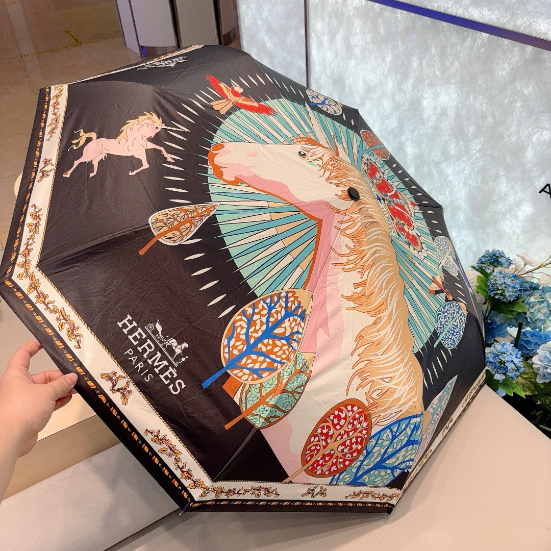     爱马仕（Hermès）   独角马 极品H家三折自动伞重磅呈现 以其精湛的工艺技术和源源不断的想