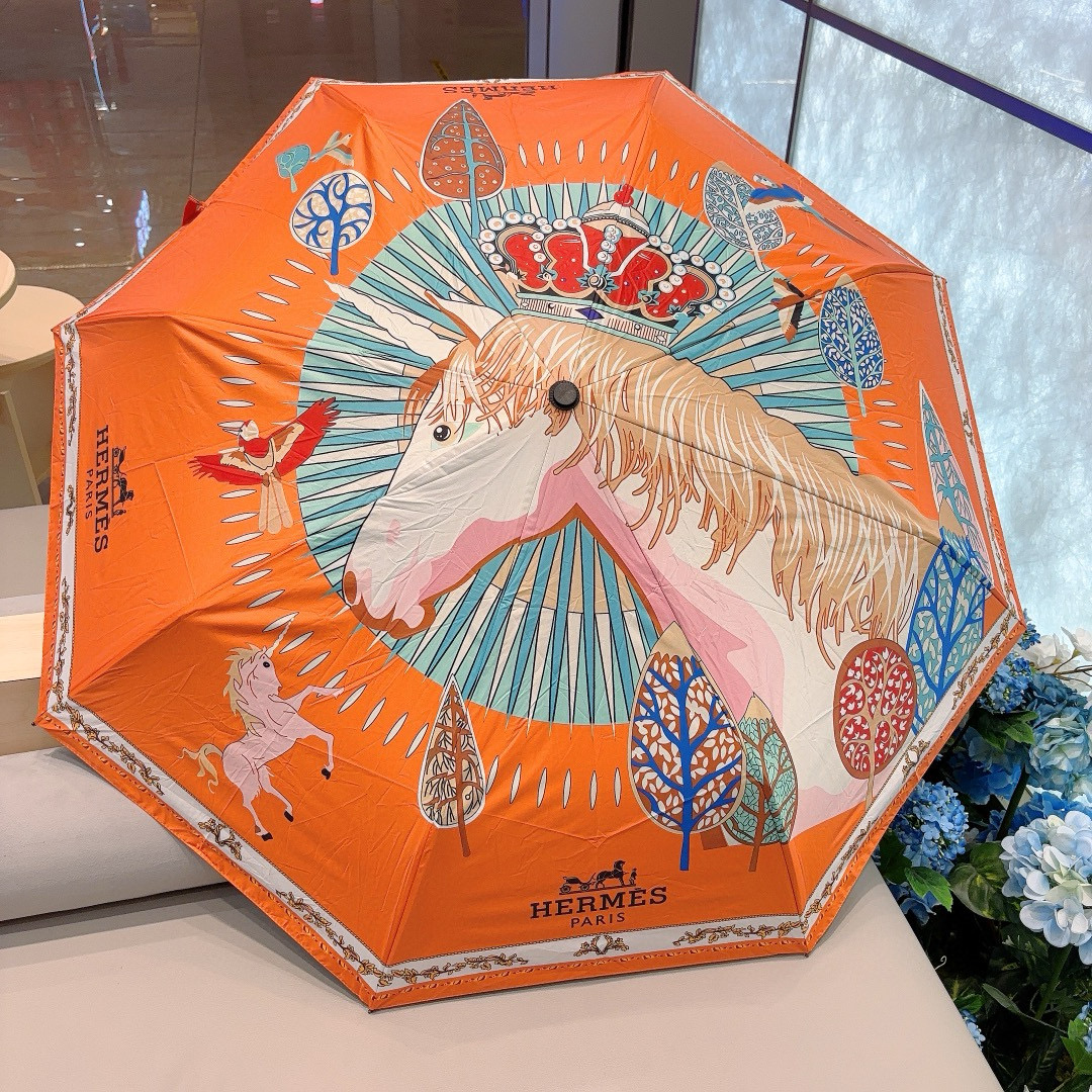     爱马仕（Hermès）   独角马 极品H家三折自动伞重磅呈现 以其精湛的工艺技术和源源不断的想
