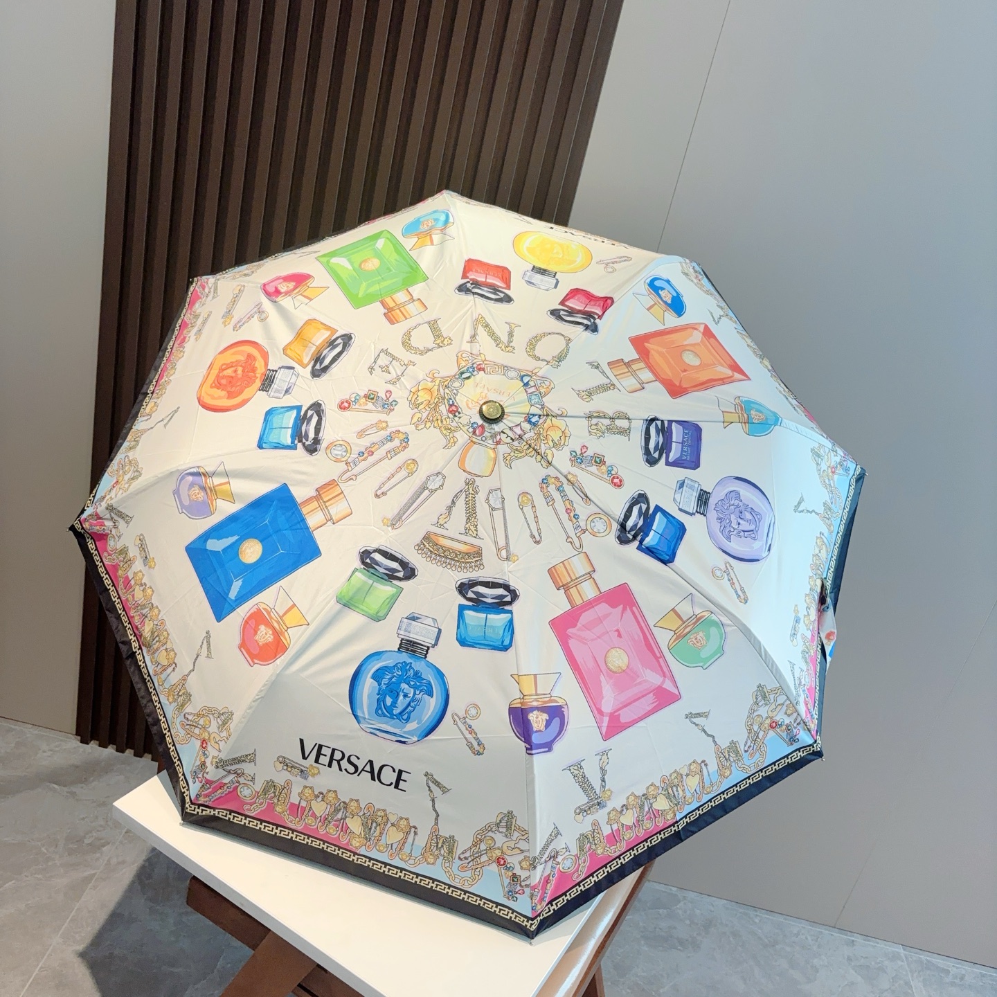  范思哲（VERSACE）新款 三折自动折叠晴雨伞 年度最新火爆单品  原单代工级品质 第一代210T碰