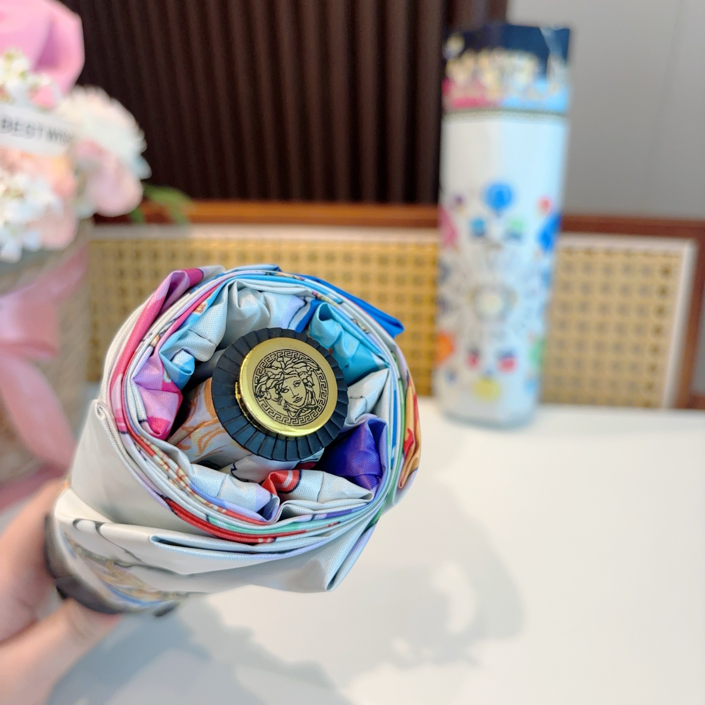  范思哲（VERSACE）新款 三折自动折叠晴雨伞 年度最新火爆单品  原单代工级品质 第一代210T碰