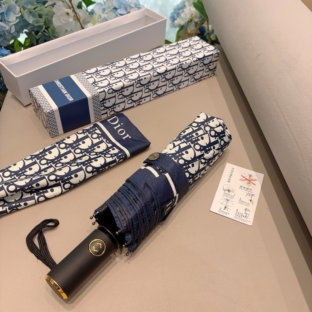 DIOR（迪奥）万年款 老花 三折自动折叠晴雨伞  时尚原单代工品质 细节精致 看得见的品质 打破一成