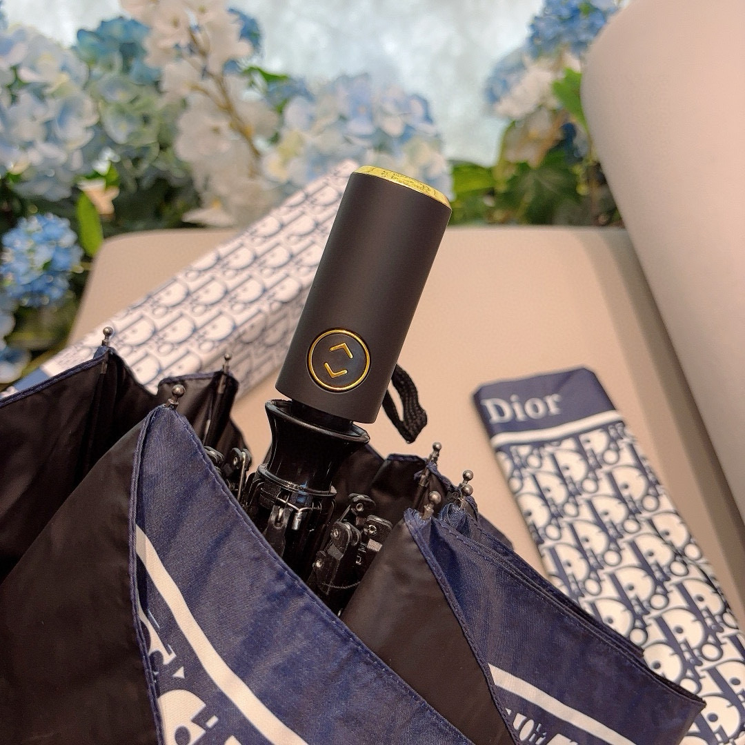  DIOR（迪奥）万年款 老花 三折自动折叠晴雨伞  时尚原单代工品质 细节精致 看得见的品质 打破一成