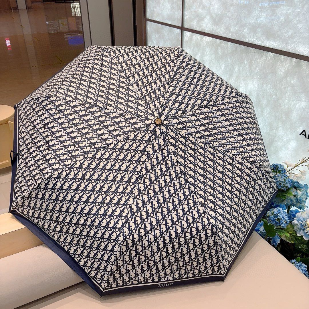  DIOR（迪奥）万年款 老花 三折自动折叠晴雨伞  时尚原单代工品质 细节精致 看得见的品质 打破一成