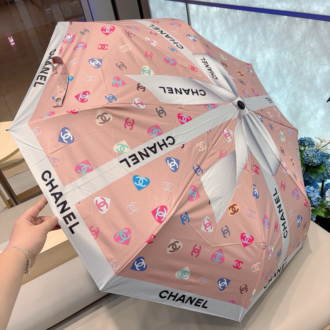  CHANEL（香奈儿）蝴蝶结🎀经典回归🔥🔥三折自动折叠晴雨伞 集合香奈儿灵魂LOGO为一体的设计风格高