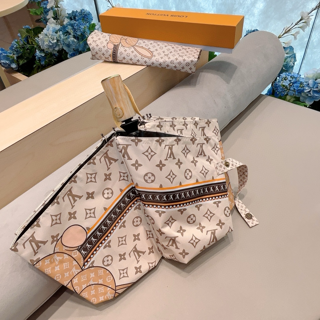 LOUIS VUITTON （路易威登）兔子logo 三折自动折叠晴雨伞 新涂层技术深色伞面 拥有令人