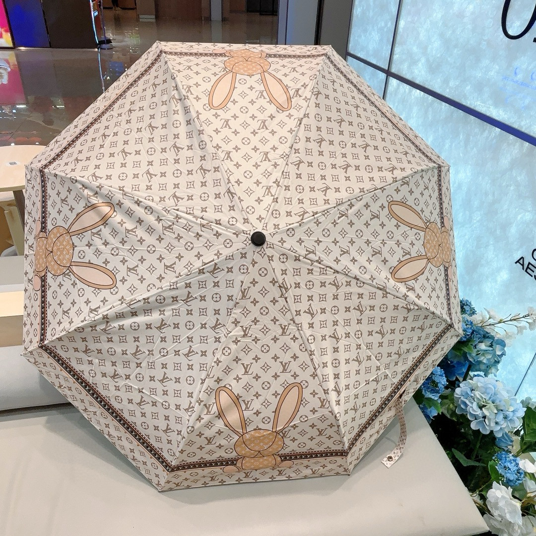  LOUIS VUITTON （路易威登）兔子logo 三折自动折叠晴雨伞 新涂层技术深色伞面 拥有令人