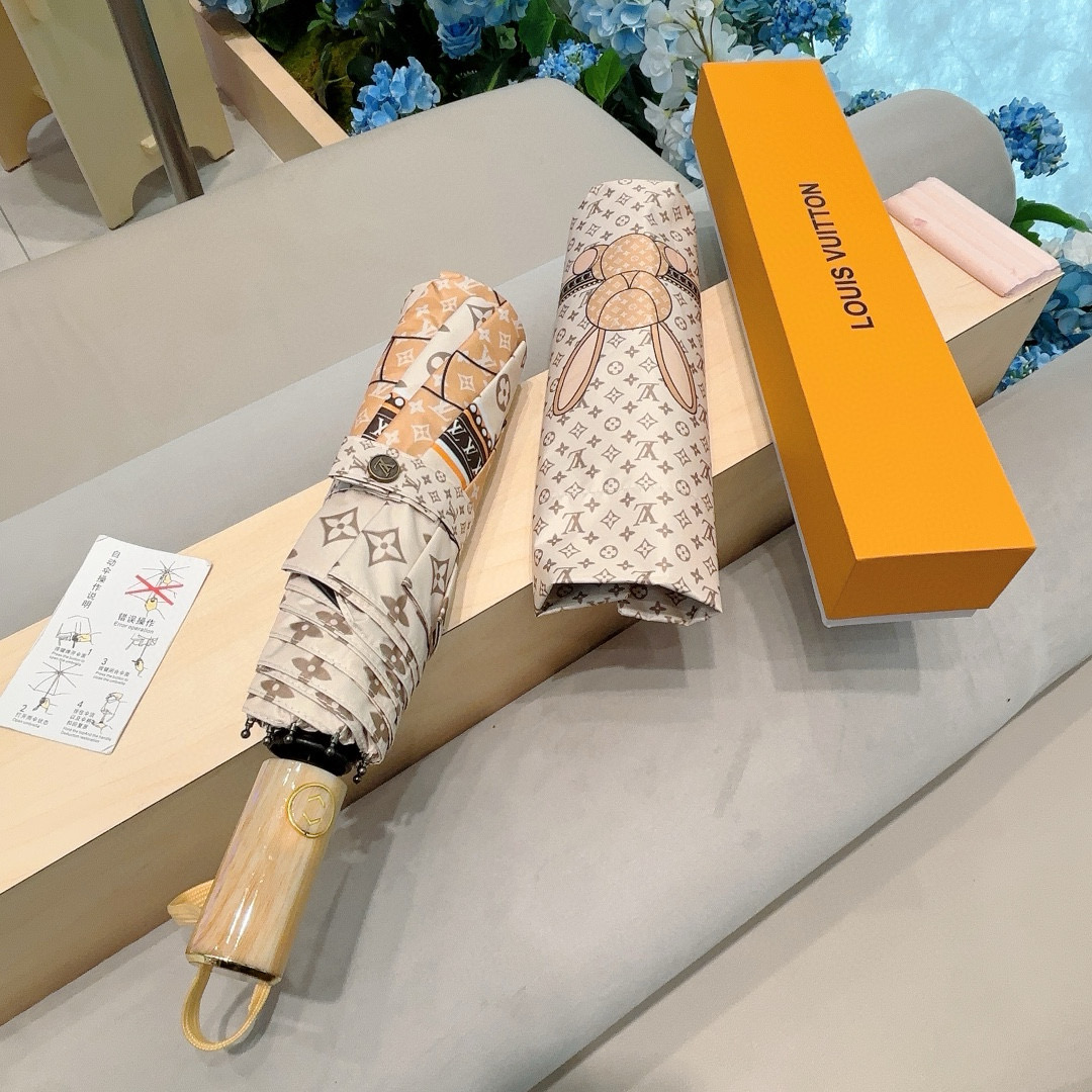  LOUIS VUITTON （路易威登）兔子logo 三折自动折叠晴雨伞 新涂层技术深色伞面 拥有令人